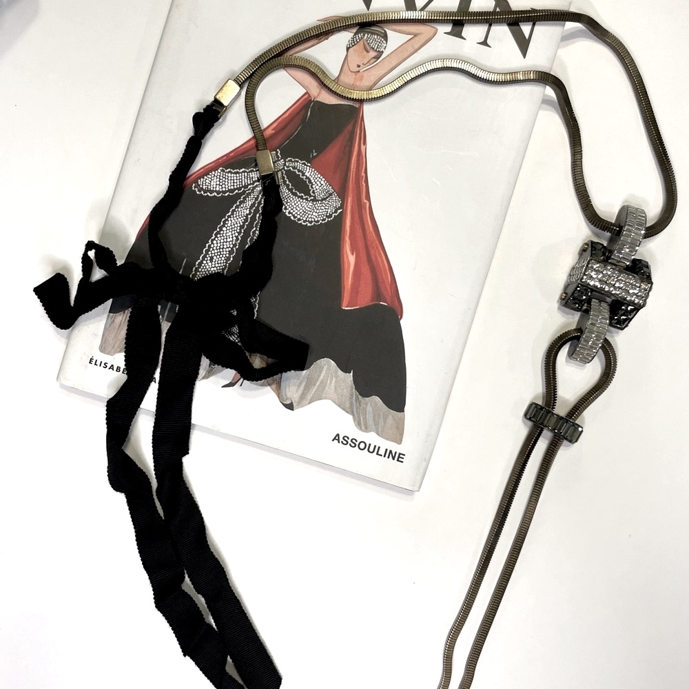 New Lanvin Couture Crystal Bolo Necklace 1600$